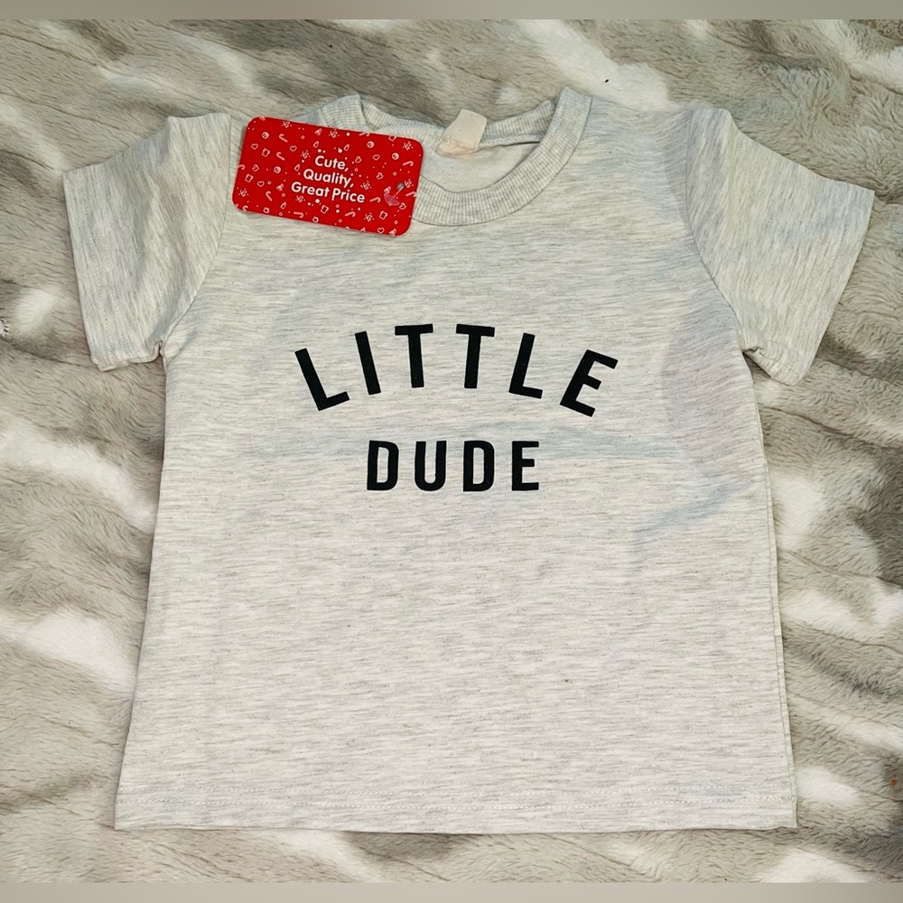 Little Dude Kids T-Shirt in Gray